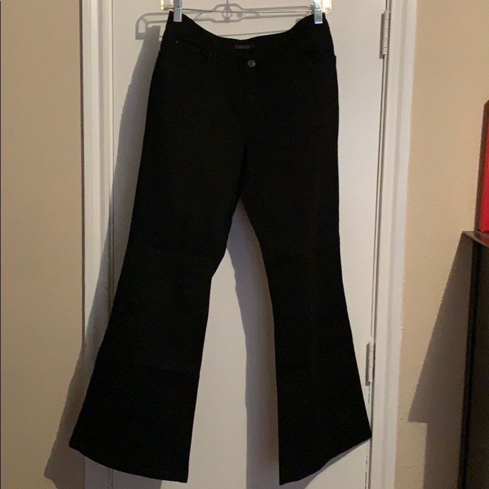 Rachel Zoe, black denim flare jeans.
